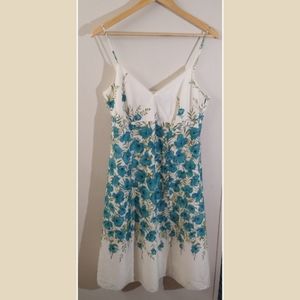 Ann Taylor Blue Green floral print Sundress